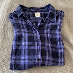 Gap flannel fitted boyfriend button up